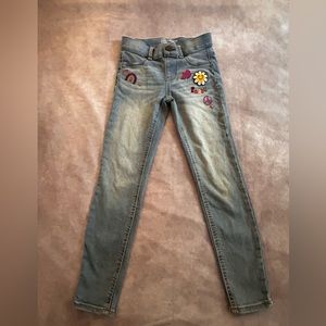 Girls hippie patch jean leggings